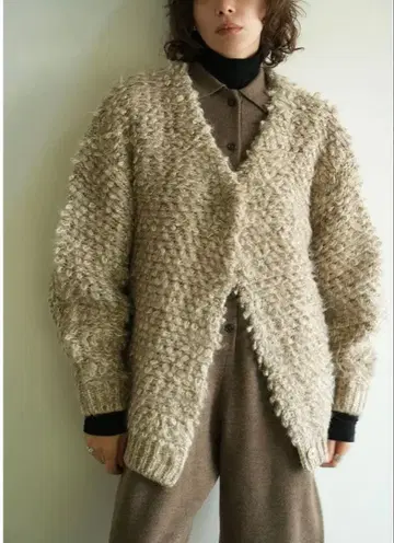 CLANE 클라네 MIX LOOP MOHAIR KNIT CARDIGAN