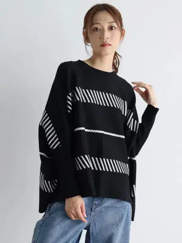 야마다야 CLOVE 자카드 돌먼 니트