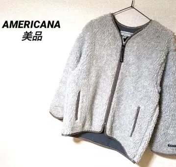 아메리카나 보아 자켓 별주 블루종 새상품급 플리스 노카라 완판