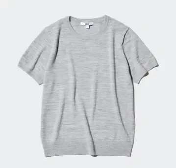 [미사용 새상품] 메리노 크루넥 스웨터 반팔