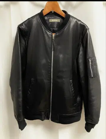 나노 유니버스 가죽 MA-1 봄버 자켓 Black