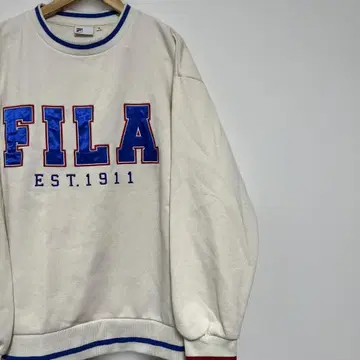 FILA EST.1911 트레이닝복 맨투맨 크림색 구제 의류