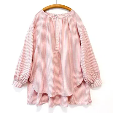 새상품급 서울베리 스트라이프의 복슬복슬 튜닉 오버 사이즈 코랄