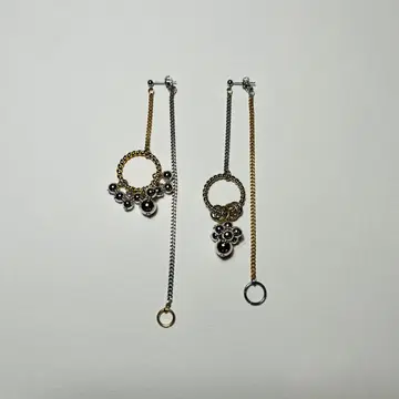 [ 새상품 미사용 ] 귀걸이 핸드메이드 2way 스터드 실버 골드