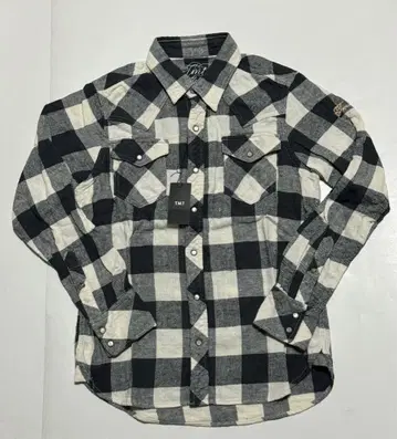 특가 TMT 플란넬 셔츠 블랙 화이트 체크 L 미사용 택 포함