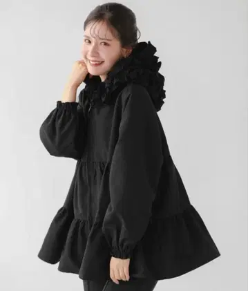 fitmore 프릴 후드 티어드 자켓