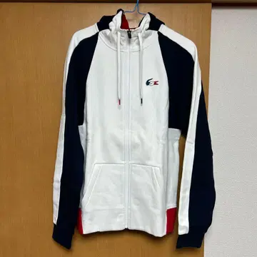 LACOSTE 풀 집업 후드티 트리콜로르