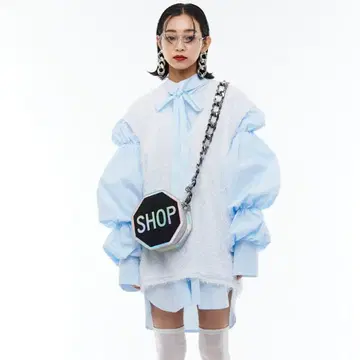 Narcissus 리본 볼륨 퍼프 상의