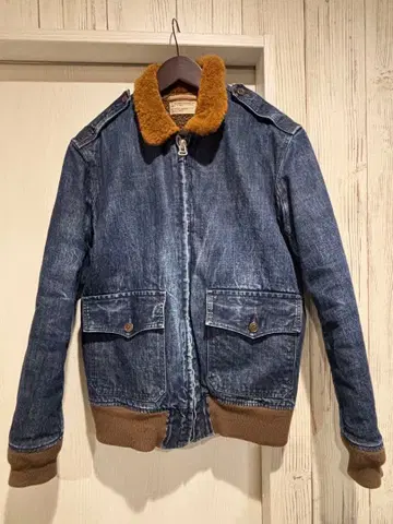 풀카운트 FULLCOUNT B-10 데님 플라이트 자켓 보아 안감