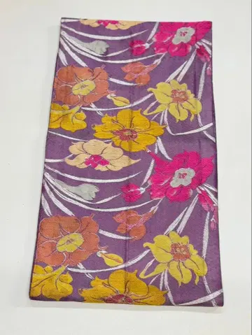 꽃무늬 후쿠로 오비 보라색 앤티크