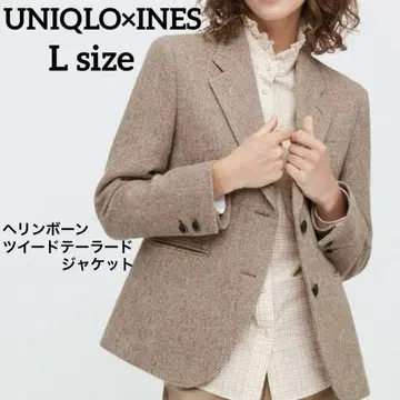 유니클로 x 이네스 트위드 테일러드 자켓 헤링본 INES