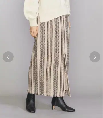 BEAUTY&YOUTH 스트라이프 트위드 타이트 스커트