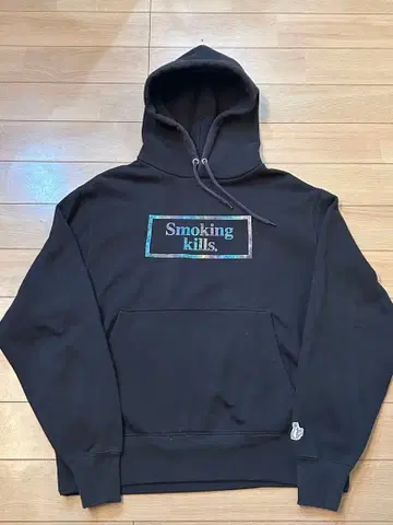 히카루 FR2 Smoking kills. 후드 맨투맨 블랙