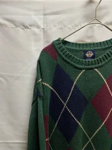 DOCKERS 아가일 무늬 코튼 니트 그린 90s00s