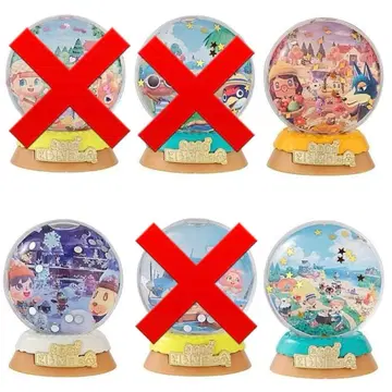 동물의 숲 캡슐 워터돔 3종