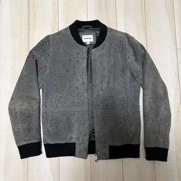 monkey time 스웨이드 페이즐리 프린트 지퍼 블루종