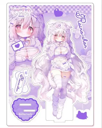 복숭아콩 코마모치 Yummy 귀여운 메이드 카페 A5 아크릴 스탠드