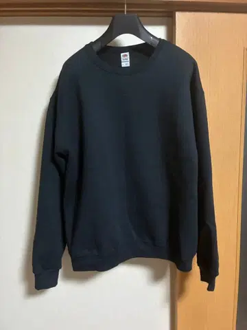 프룻 오브 더 룸 무지 맨투맨 SUPER COTTON 블랙