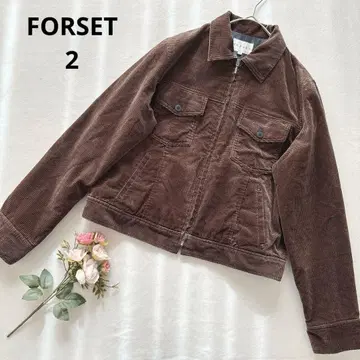 포셋 비키 코듀로이 체크 무늬 자켓 아우터 브라운