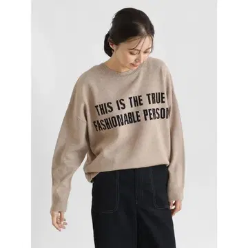 야마다야 CLOVE 울 블렌드 로고 니트