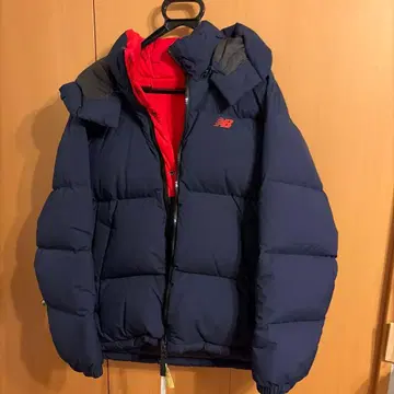 뉴발란스 네이비/레드 다운 자켓 리버서블
