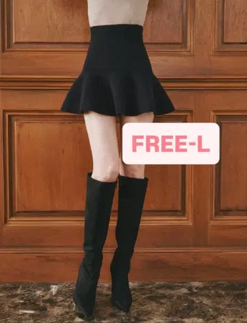 다리치 하이웨스트 니트 미니 스커트 블랙 FREE-L