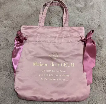 Maison de FLEUR 리본 포함 토트백 핑크