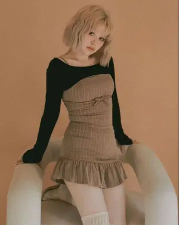 안도마리 Dany 리본 니트 세트 업