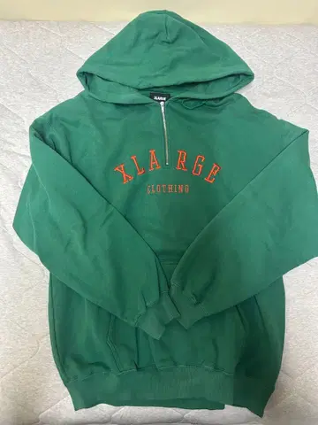 XLARGE 그린 하프 지퍼 후드티