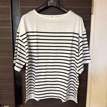 [새상품] 엡녹 후페루 보더T셔츠 칠부소매 코튼 면 루즈핏 M