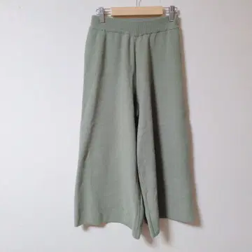 고품질 a.v.v 니트 소재 그린 와이드 팬츠 [ M ]