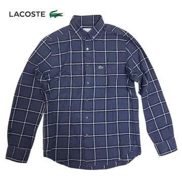 LACOSTE 레귤러 핏 버튼 다운 체크 플란넬 셔츠 S