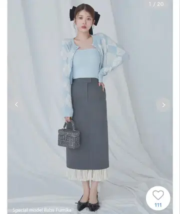 플리츠 도킹 내로우 스커트