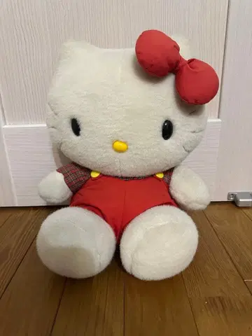 헬로키티 봉제 인형 체크 무늬 헤이세이 레트로 산리오 인형