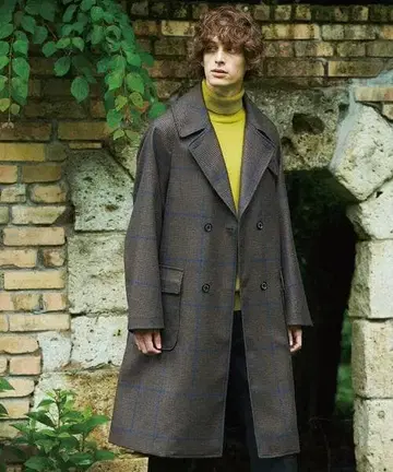 DRESSTERIOR 오버 체크 알스터 코트 브라운 S