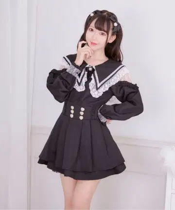 Pal elfy 숄더 레이스 프릴 원피스