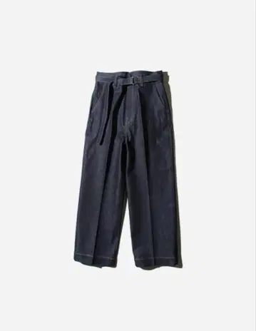 [ yass ] BELTED DENIM TROUSERS INDIGO