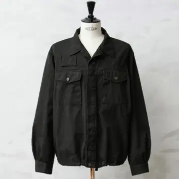 wiper BLACK 염색 체코군 프론트 버튼 플라이 워크 셔츠