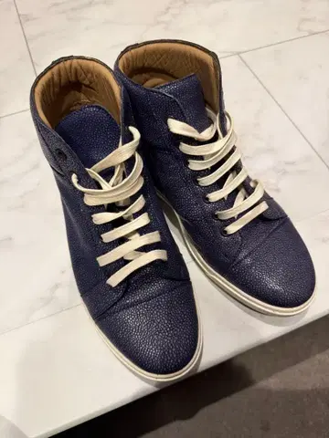 GIORGIO ARMANI 가죽 하이컷 스니커즈