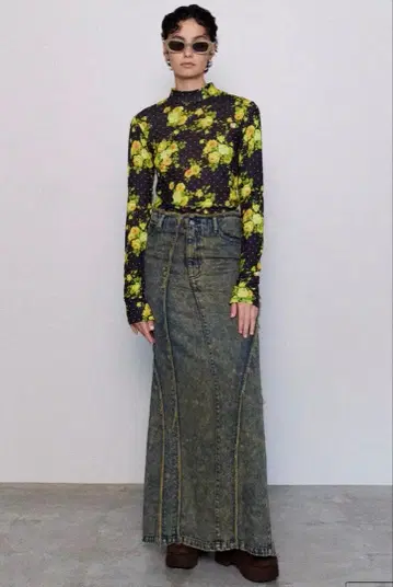 MAISON SPECIAL 데님 맥시 스커트 38size