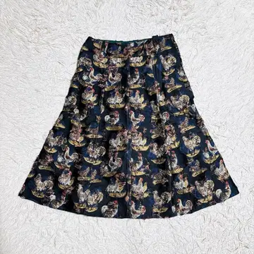 CARVEN 칼벤 닭 자카드 스커트 블랙