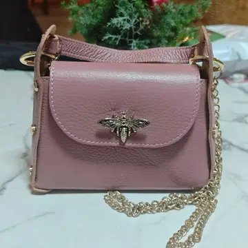 벌 모티브 핑크 숄더백