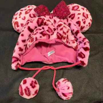 디즈니 레오파드 무늬 팬캡 핑크