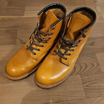 천연 가죽 브라운 레드 윙 워크 부츠