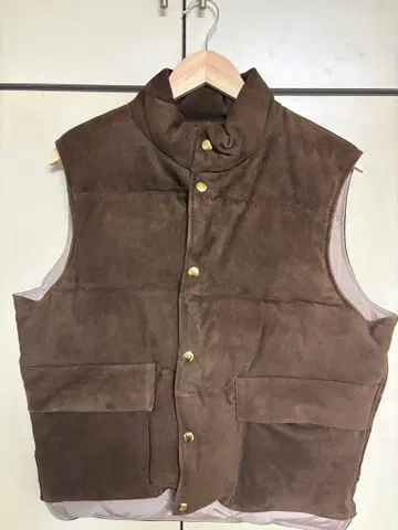 A.PRESSE Suede Down Vest BROWN