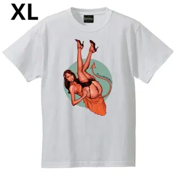 로킹 제리 빈 Pin-up devil 1 T-SHIRT XL 화이트