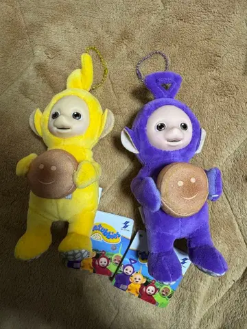 텔레토비즈 타비토스트와 함께 옐로우 컬러 & 보라색 봉제 인형 키링