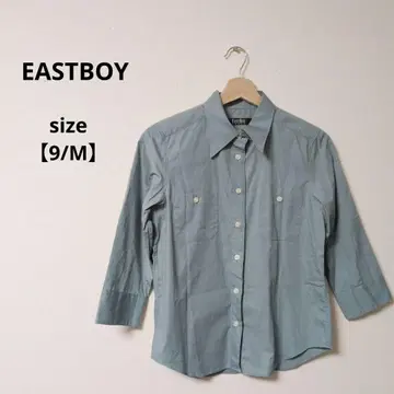 새상품급 EASTBOY 라이트 블루 긴팔 셔츠 포켓 부착 [ 9/M ]