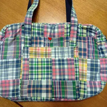 애니에스 체크 무늬 토트백