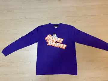 Super Beaver 보라색 롱 슬리브 T셔츠